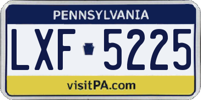 PA license plate LXF5225