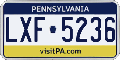 PA license plate LXF5236