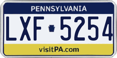 PA license plate LXF5254