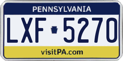 PA license plate LXF5270