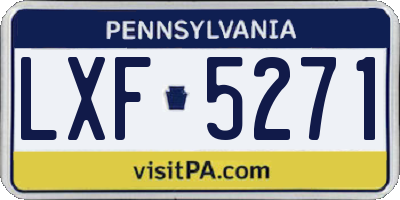 PA license plate LXF5271