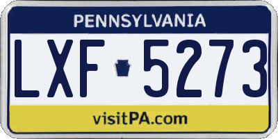 PA license plate LXF5273
