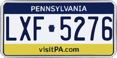 PA license plate LXF5276