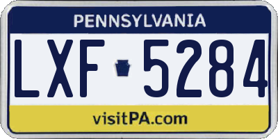 PA license plate LXF5284