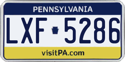 PA license plate LXF5286