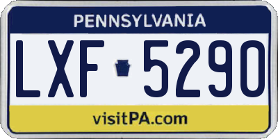 PA license plate LXF5290