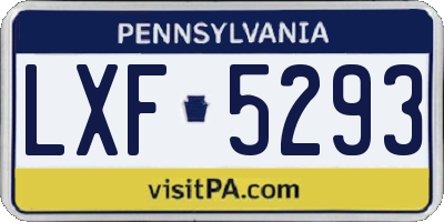 PA license plate LXF5293