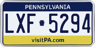 PA license plate LXF5294
