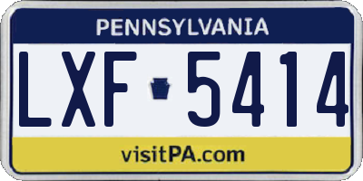 PA license plate LXF5414