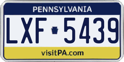 PA license plate LXF5439