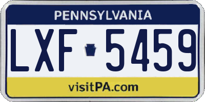 PA license plate LXF5459