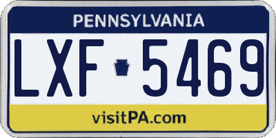 PA license plate LXF5469