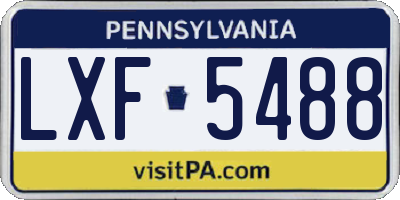 PA license plate LXF5488