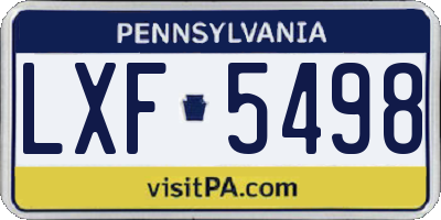 PA license plate LXF5498
