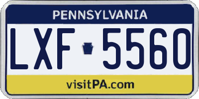 PA license plate LXF5560