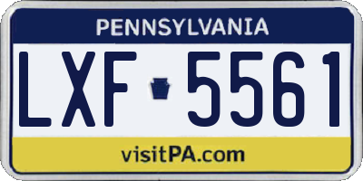 PA license plate LXF5561