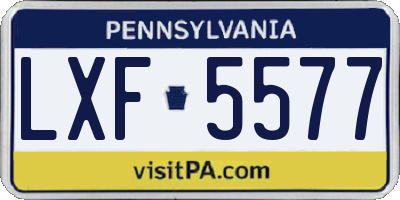 PA license plate LXF5577