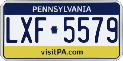 PA license plate LXF5579