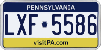 PA license plate LXF5586
