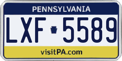 PA license plate LXF5589
