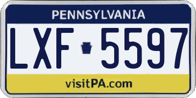 PA license plate LXF5597