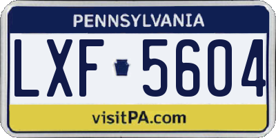 PA license plate LXF5604