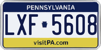 PA license plate LXF5608
