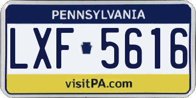 PA license plate LXF5616
