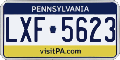 PA license plate LXF5623