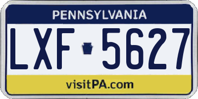 PA license plate LXF5627