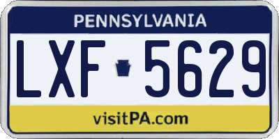 PA license plate LXF5629