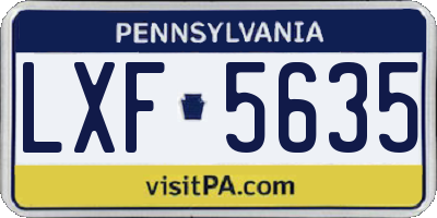 PA license plate LXF5635
