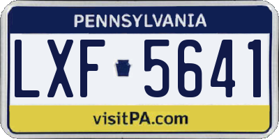 PA license plate LXF5641