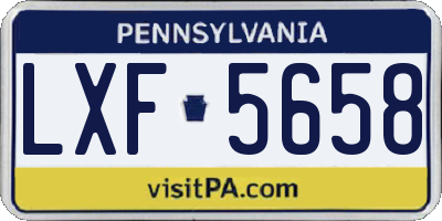 PA license plate LXF5658