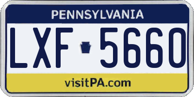 PA license plate LXF5660