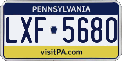 PA license plate LXF5680
