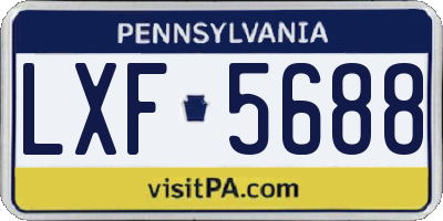 PA license plate LXF5688