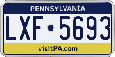 PA license plate LXF5693