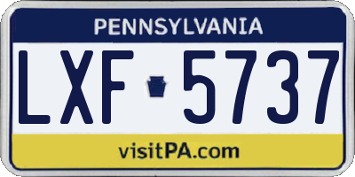 PA license plate LXF5737