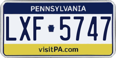 PA license plate LXF5747