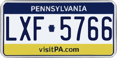 PA license plate LXF5766