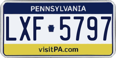 PA license plate LXF5797