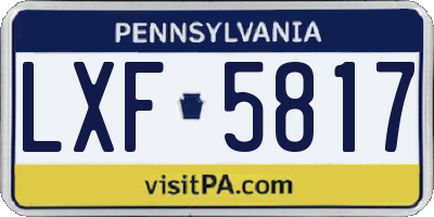 PA license plate LXF5817