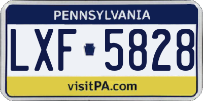 PA license plate LXF5828