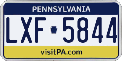 PA license plate LXF5844