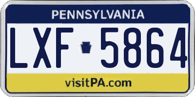 PA license plate LXF5864
