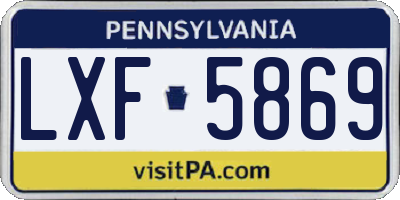 PA license plate LXF5869
