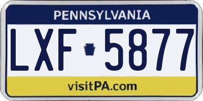 PA license plate LXF5877