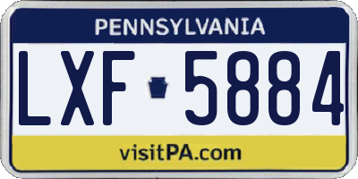 PA license plate LXF5884