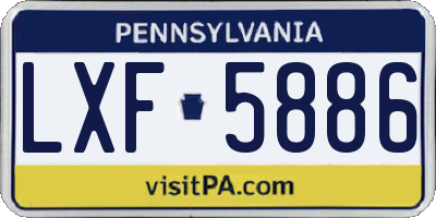 PA license plate LXF5886